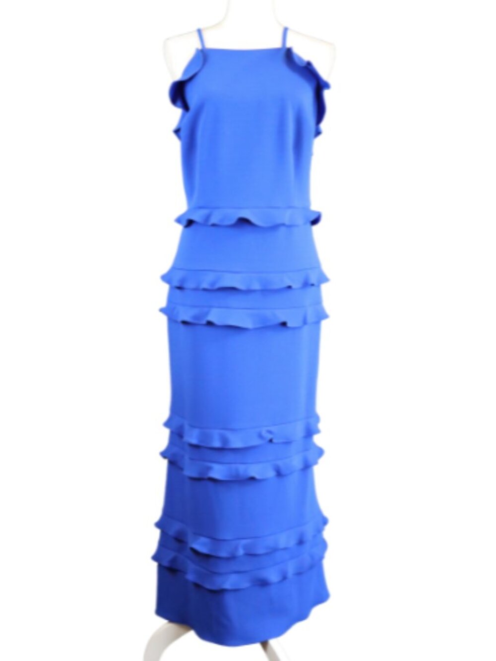 Adrianna Papell Royal Blue Ruffle Formal Evening Event Dress Size - Picture 9 of 14